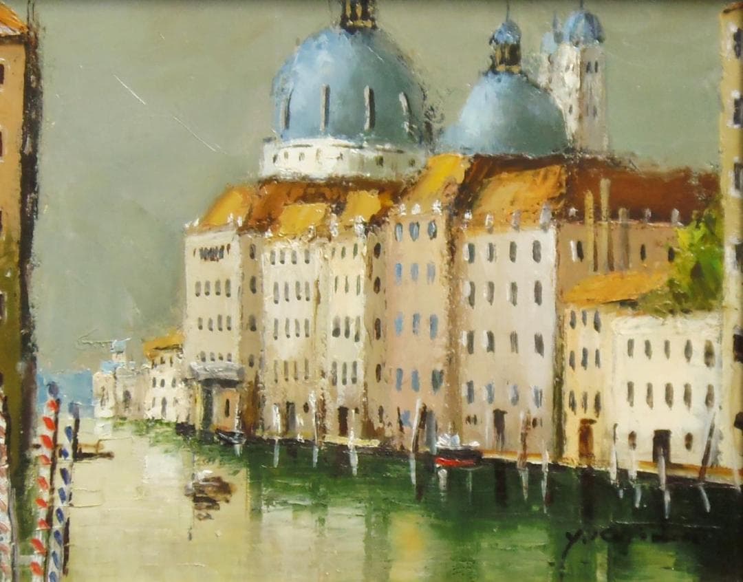 油絵 古嶋康宏 ベニス 油彩 欧州の風景画 洋画 F3