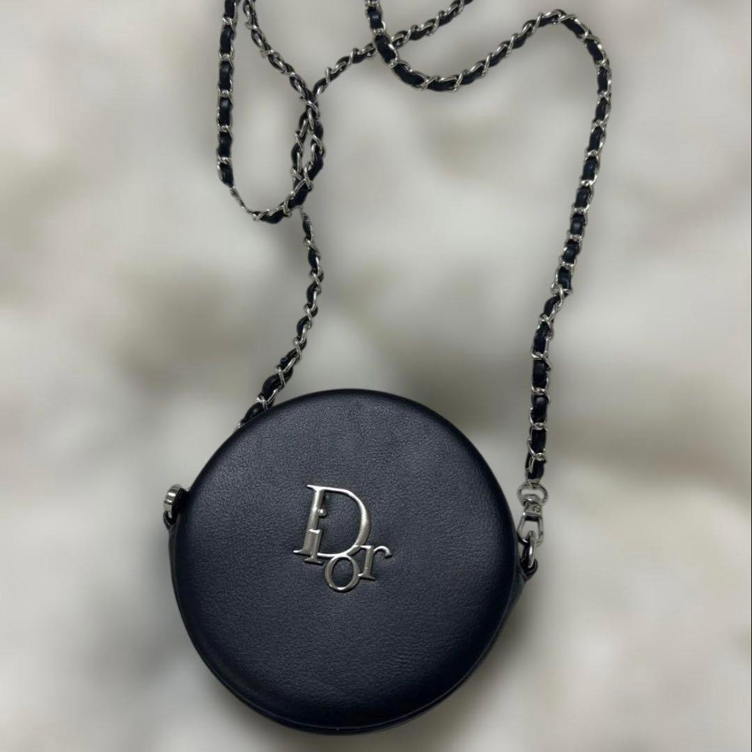 Dior ノベルティー黒 ショルダーポーチ メタルチェーン付き - メルカリ