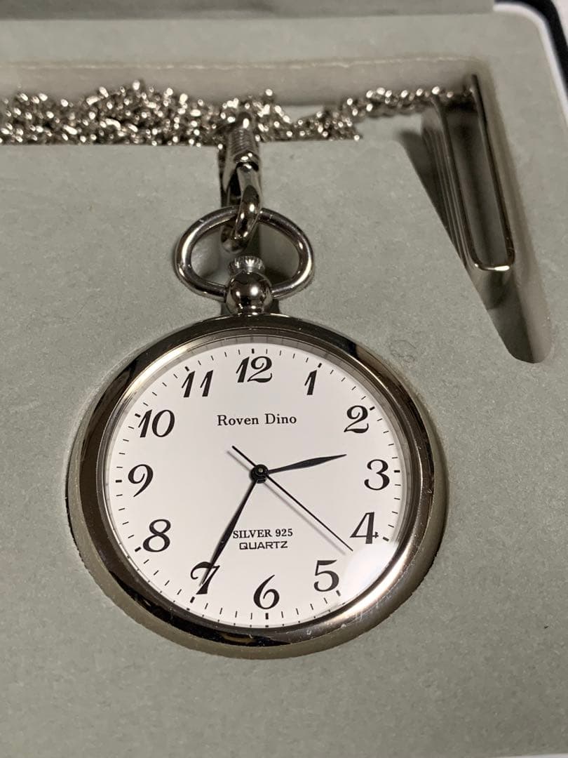 ROVEN DINO クォーツ懐中時計　本体スターリング925造幣局刻印　未使用