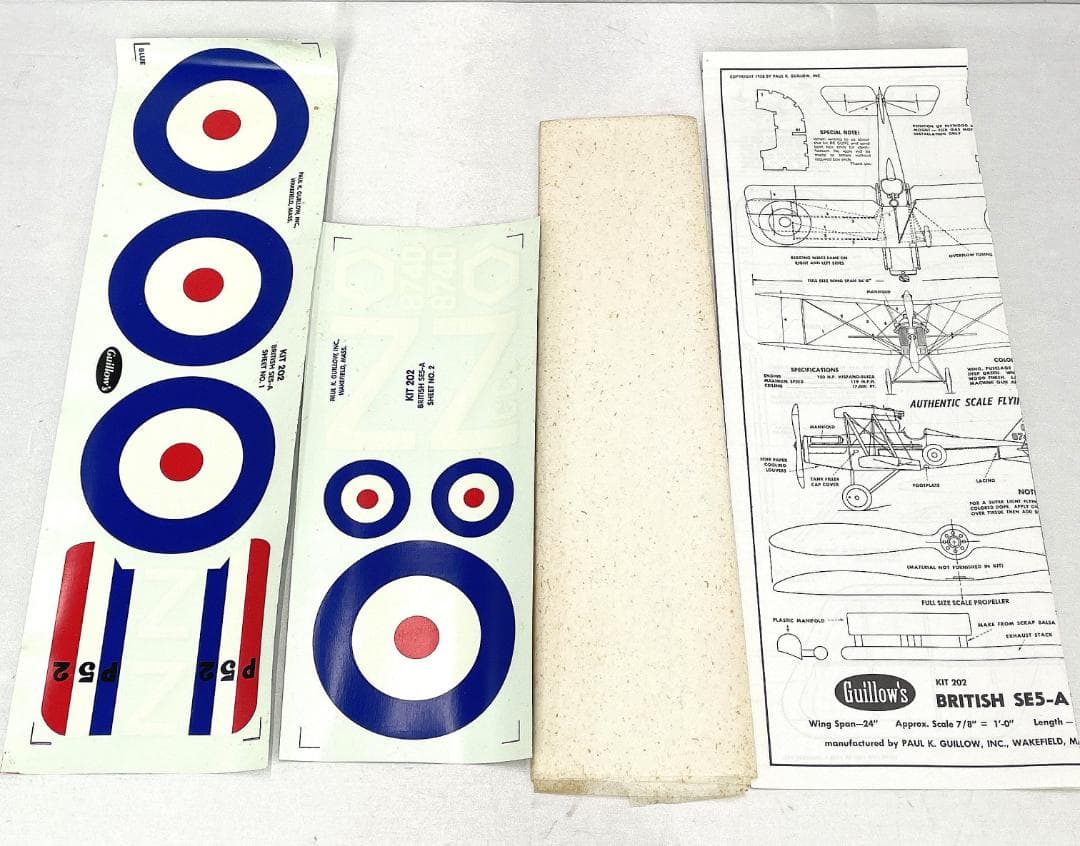 未組立品】1980年代 Guillow's S.E.5Aフライングモデルキッド - メルカリ
