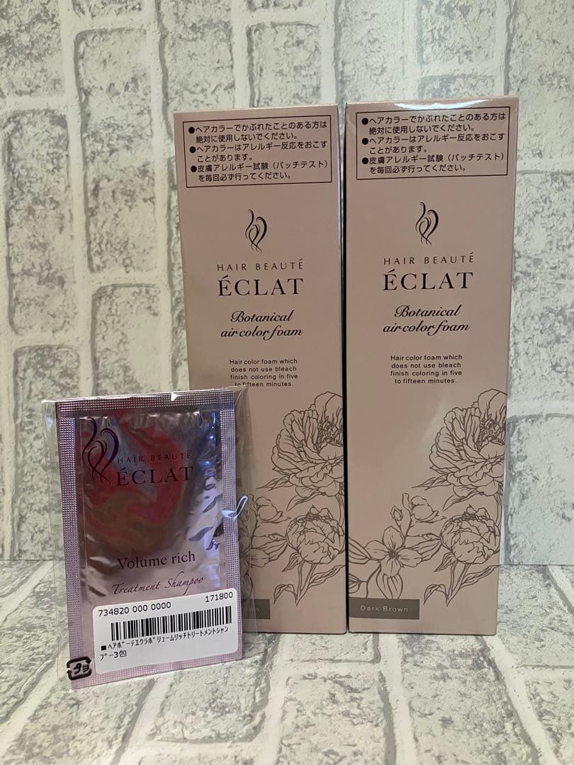 ヘアボーテ エクラ ボタニカル エアカラーフォーム up ダークブラウン 2本