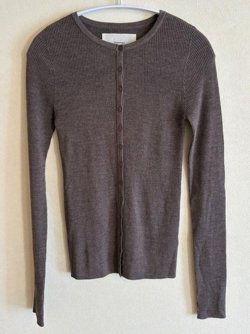 TODAYFUL】silkwool knit cardiganモカ - メルカリ