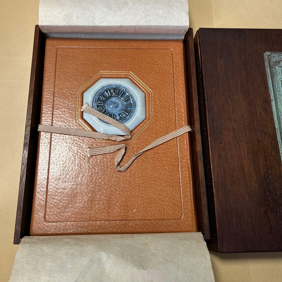 値下[5部限定！川上澄生の手彩木版画]塚田泰三郎 本田「古時計」木製函