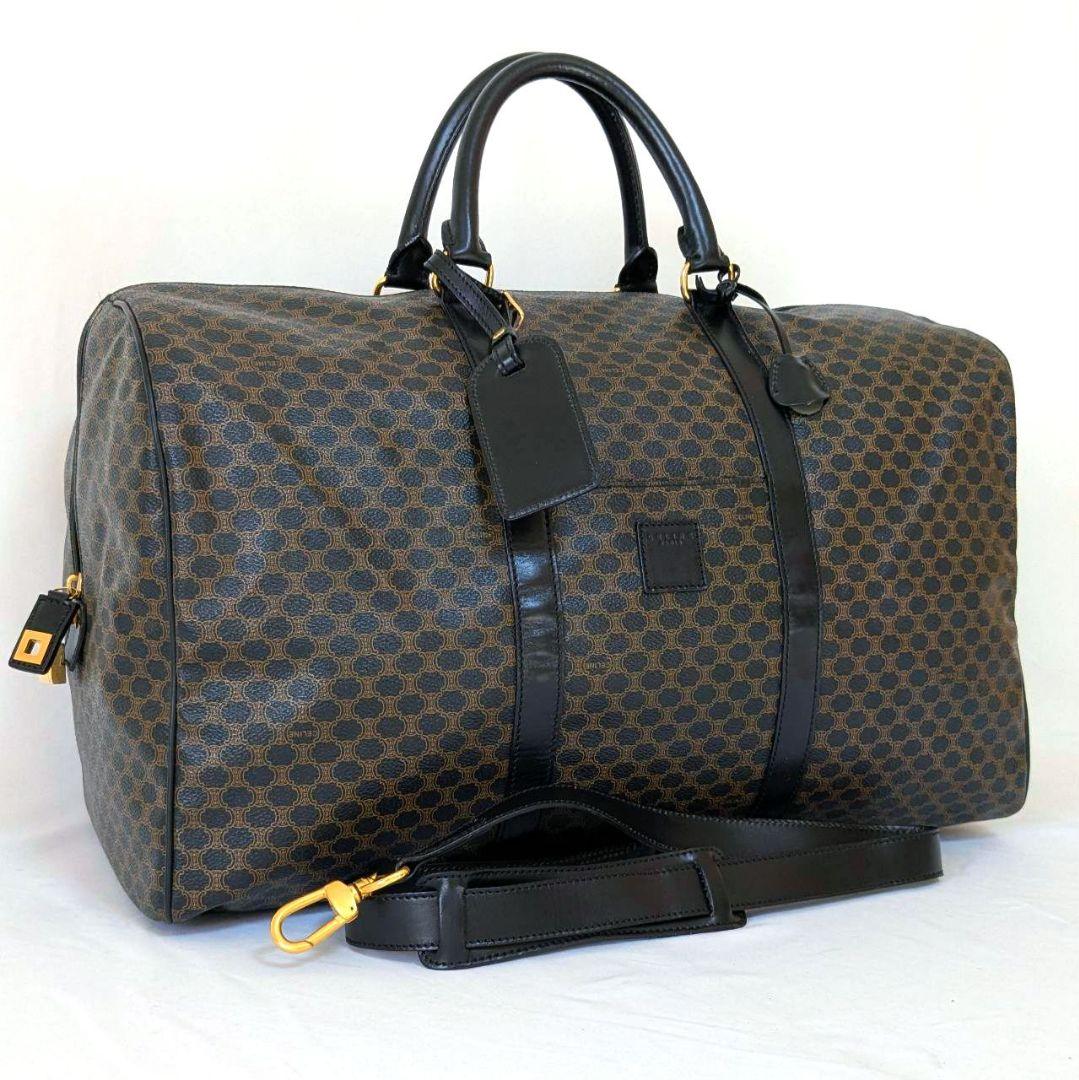 ✨極美品 CELINE 黒マカダム ボストンバッグ 鍵 2way PVC 大容量
