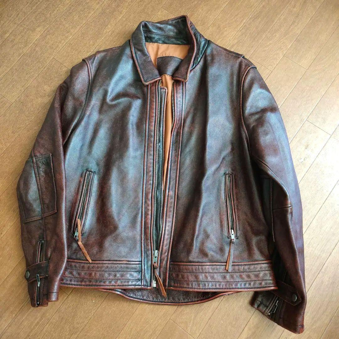 革ジャン(牛革）ブラウン XLサイズ