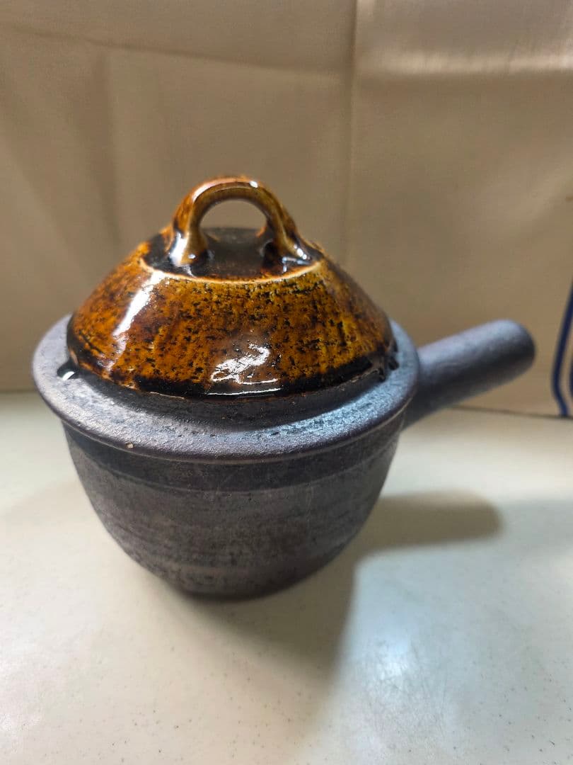 岩井窯　蓋付片手土鍋（小）■美品■ 岩井窯 （山本教行）蓋付片手土鍋 【小】の通販 by ganguroko's shop