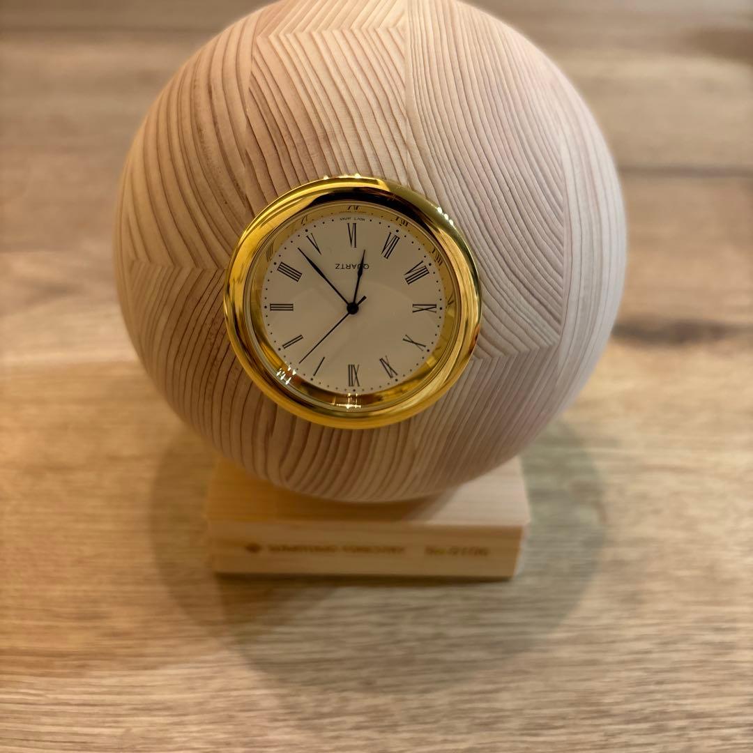 住友林業×hacoa ひのきの球体置時計