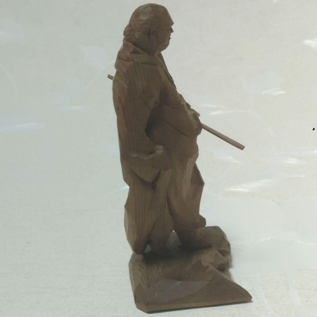 達磨大師　永富一伸　一刀彫　木彫　置物 　ミ10