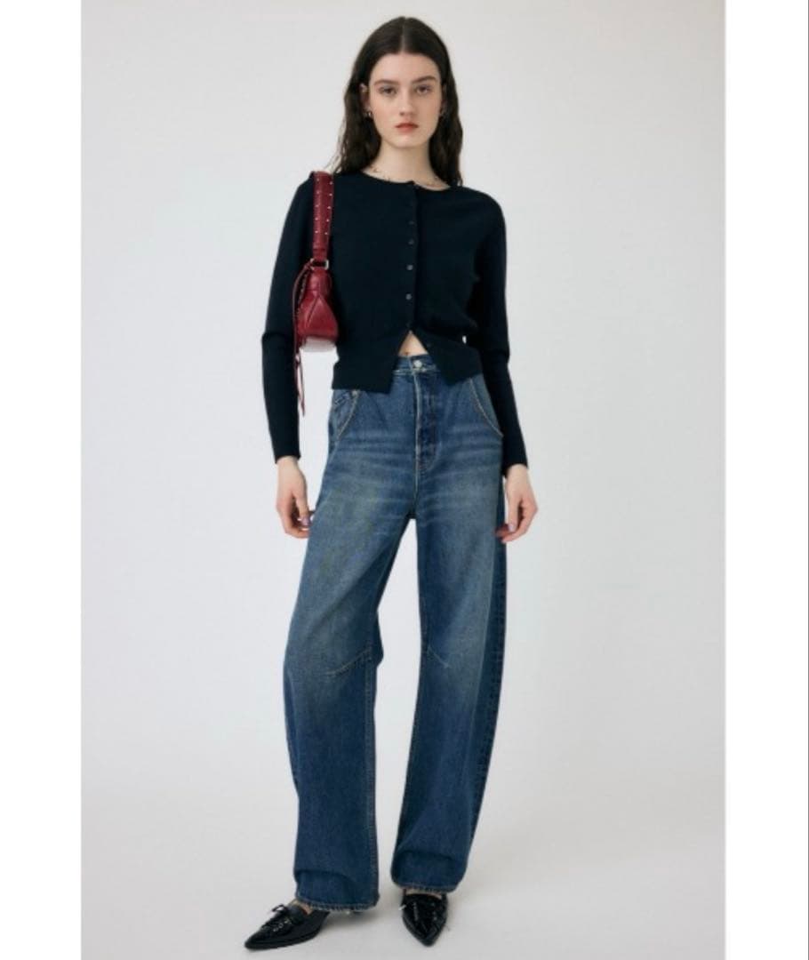 moussy DROP WAIST CURVE STRAIGHT ブルー 0