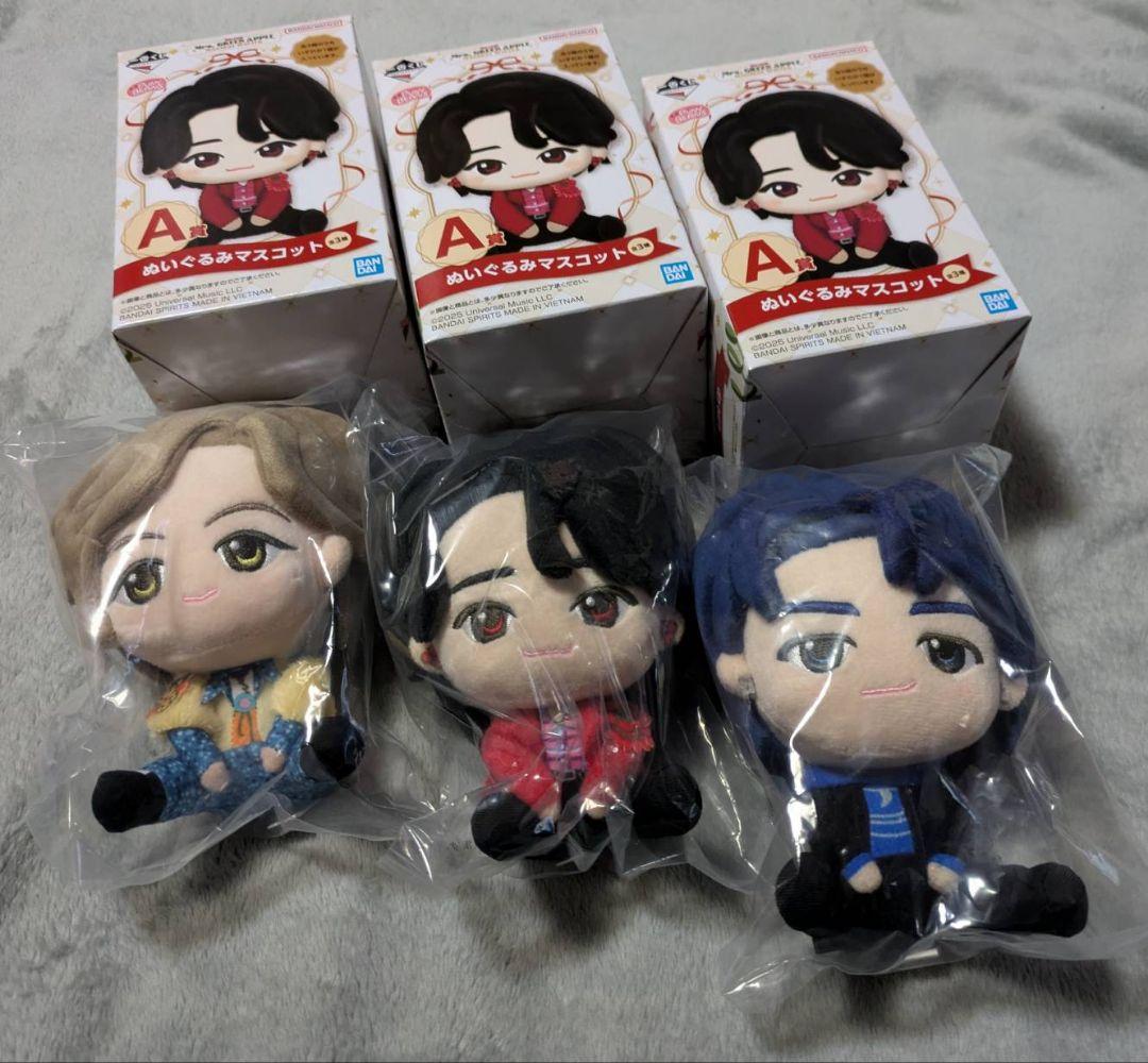 ミセス　一番くじ　Mrs. GREEN APPLE　A賞 ぬいぐるみ　全3種 ミセスグリーンアップル 一番くじ A賞 ぬいぐるみマスコット 3種