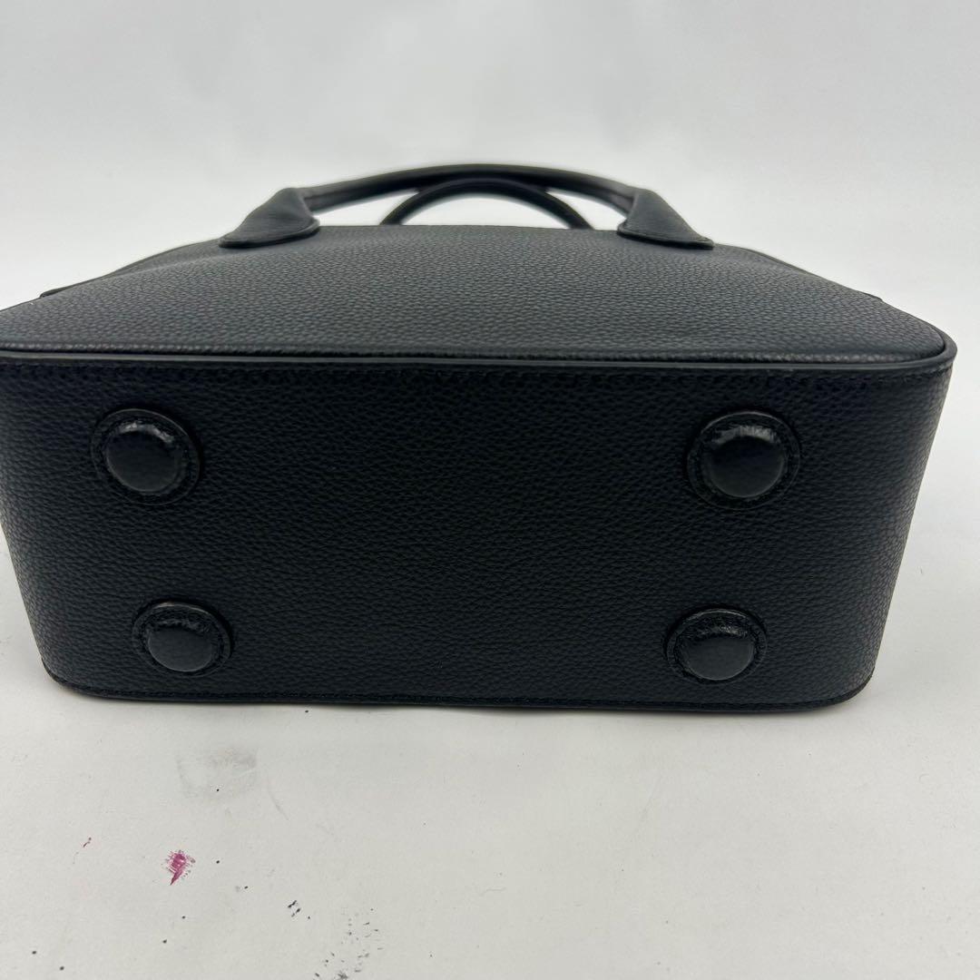 稼働品 【未使用級】メゾンカナウ ラウンドボストン ハンドバッグ シボ