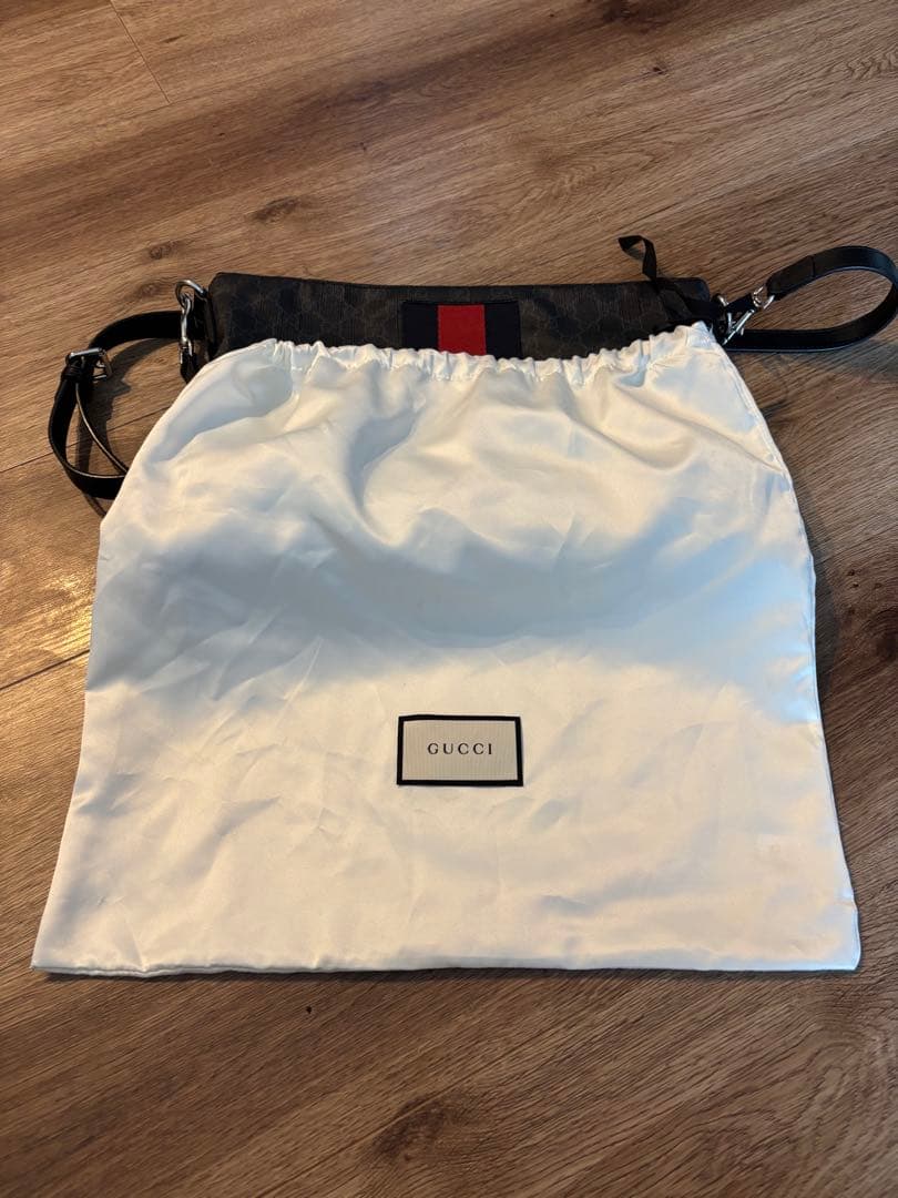 【美品】グッチ ショルダーバッグ レザー×PVC A4可 GG柄 シェリーライン