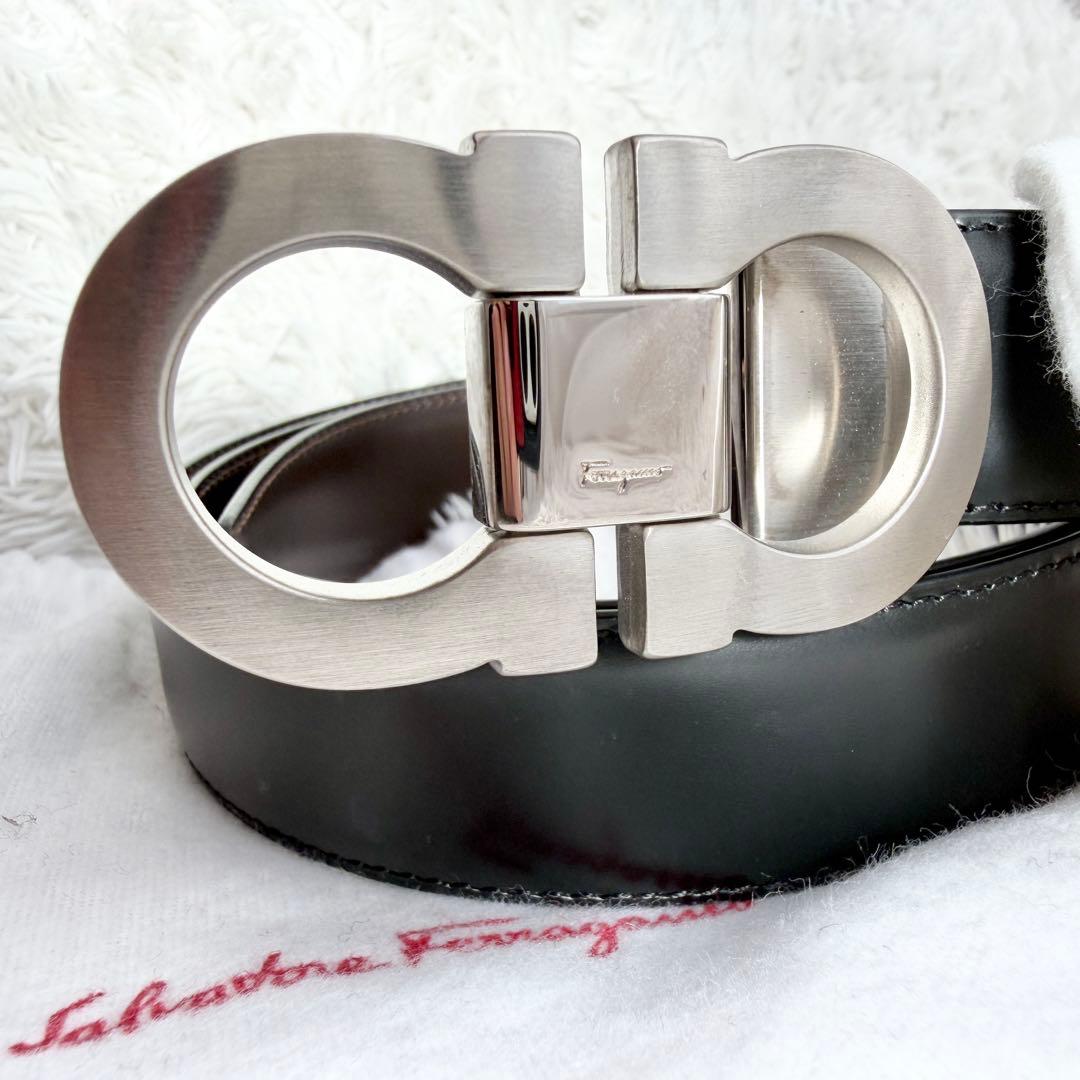 【新品未使用】フェラガモ ベルト ダブルガンチーニ ブラック シルバー