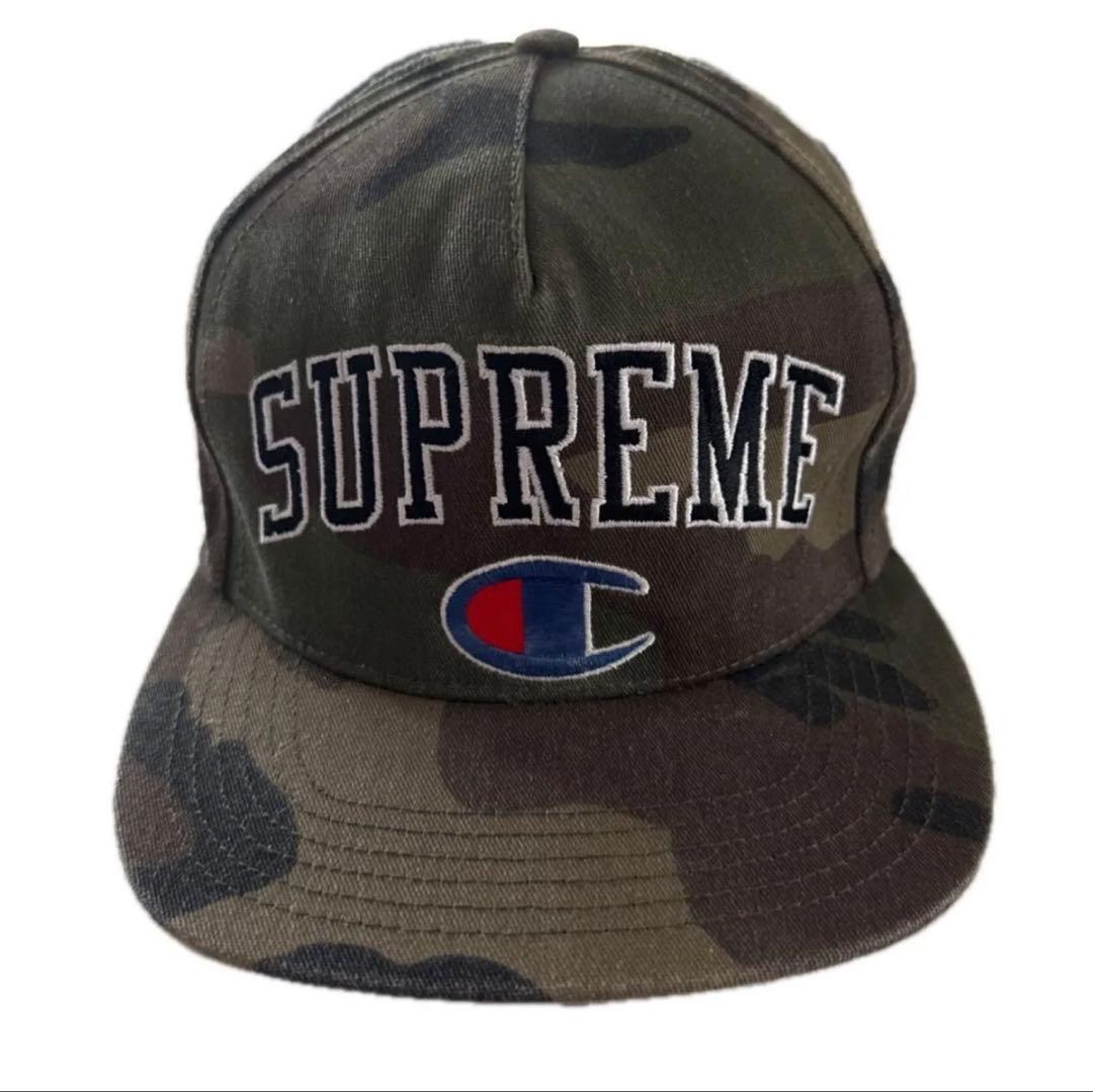 超レアSUPREME 迷彩キャップ Championロゴ - メルカリ