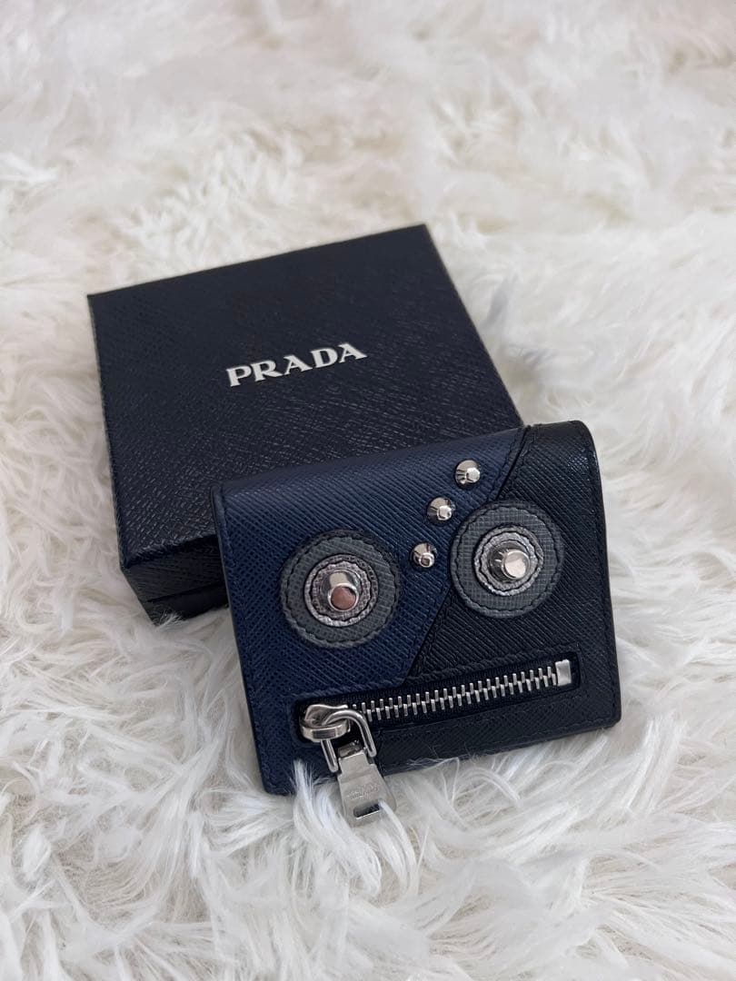 新品 PRADA SAFFIANO ROBOT ネイビー ケース メンズ