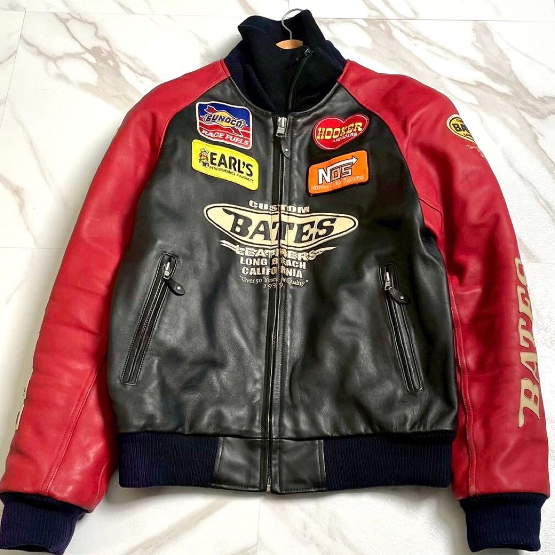 【美品・XL✨】BATES 3way ライダースジャケット ワッペン ライナー 美品・XL✨】BATES 3way ライダースジャケット ワッペン ライナー