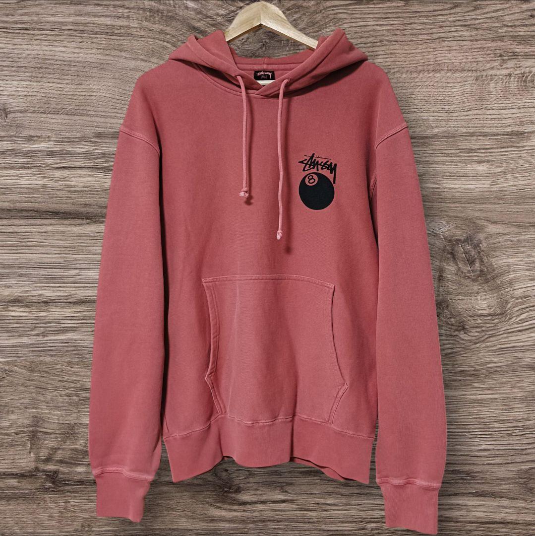 Stussy ステューシー プルオーバーパーカー ピンク 8ボール 限定販売