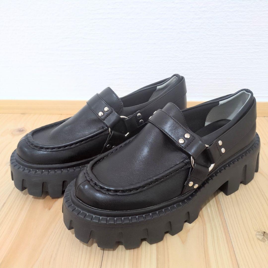 美品 EIMY ISTOIRE バイカーデザインローファー L