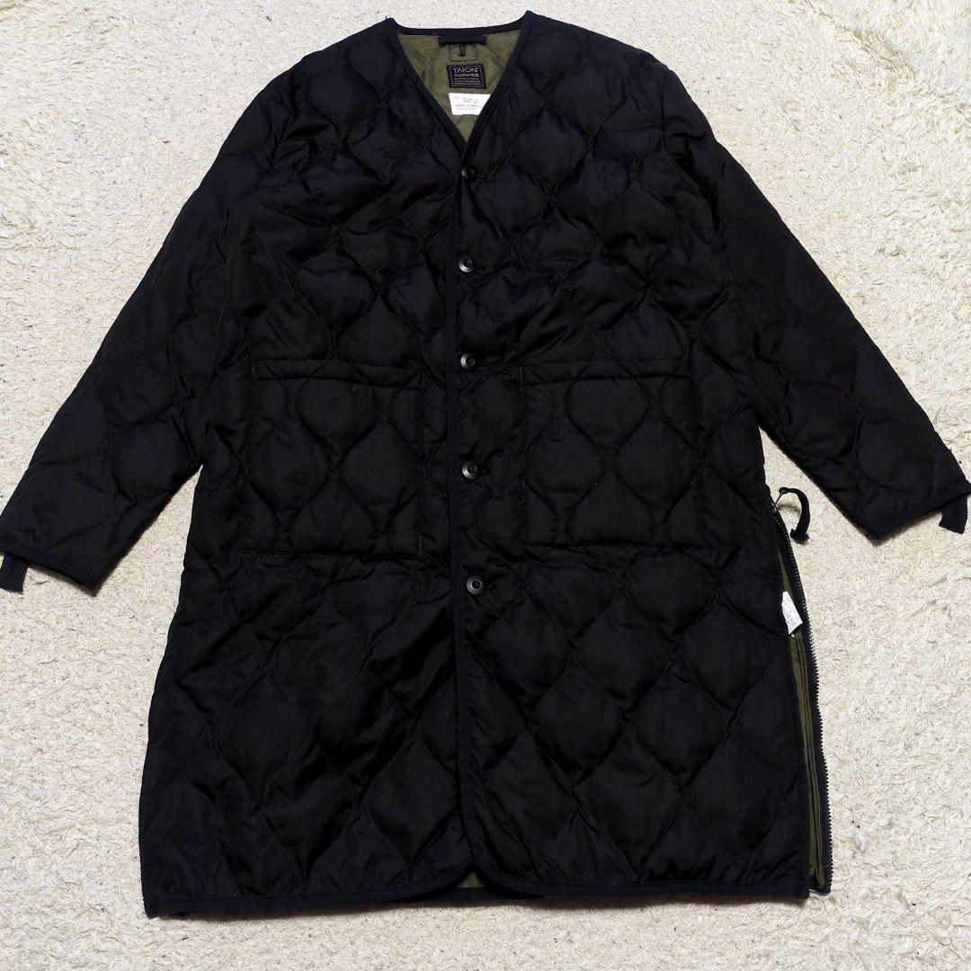 TAION キルティング ダウンコート ミリタリー サイドスリット