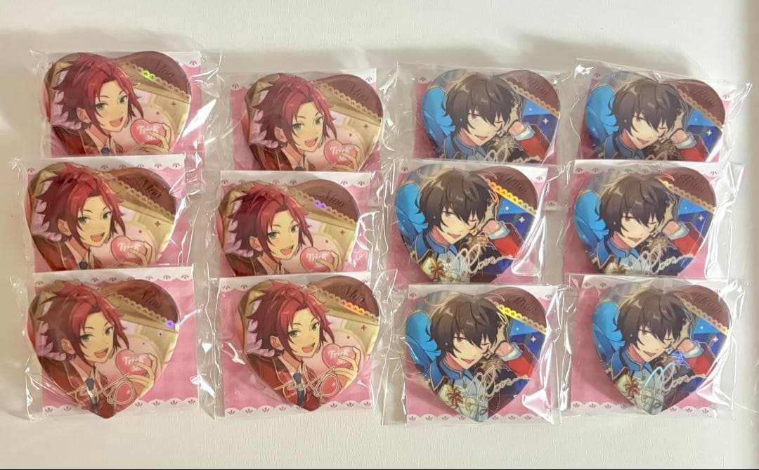 最終値下げ】あんスタ 中国 バレンタイン ハート缶バッジ 真緒 凛月