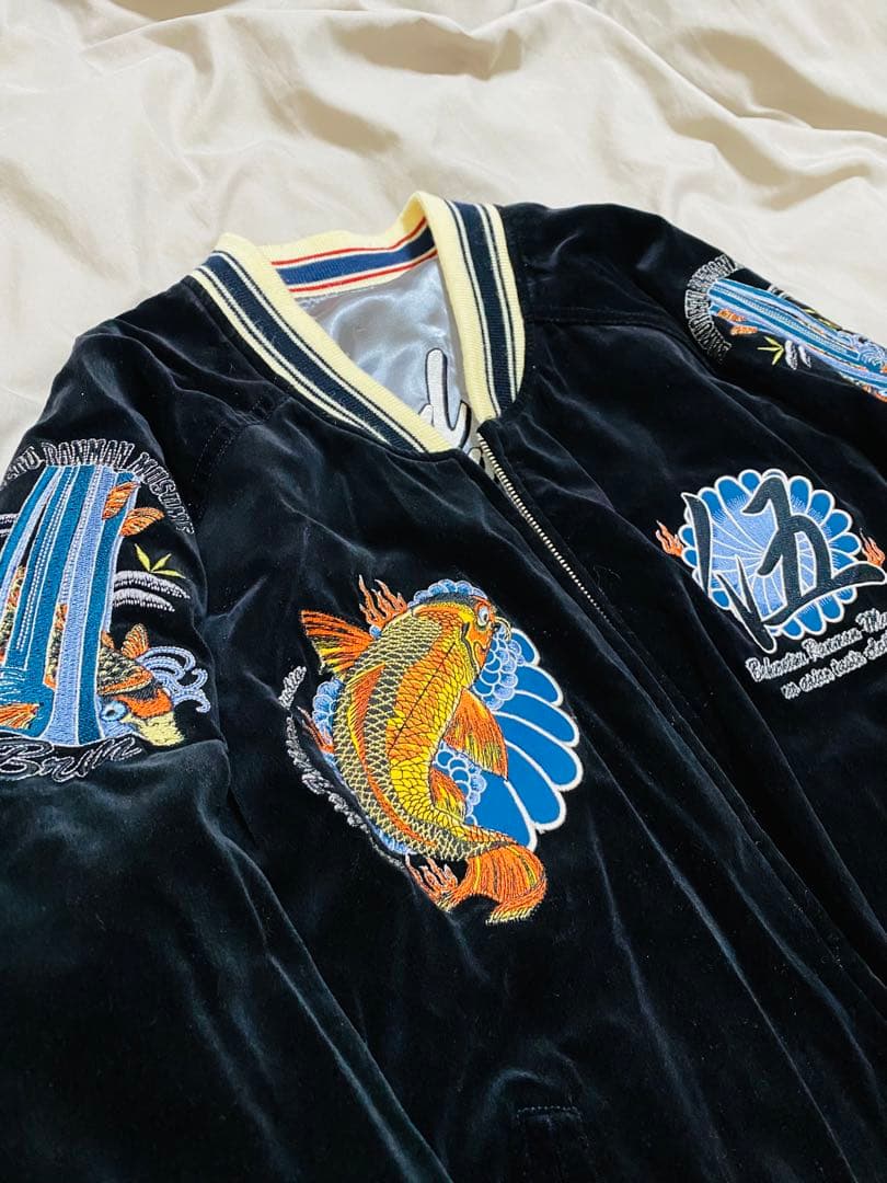 TEDMAN スカジャン 2面用 日本限定 別珍 サテン 鯉と波 unisex - メルカリ