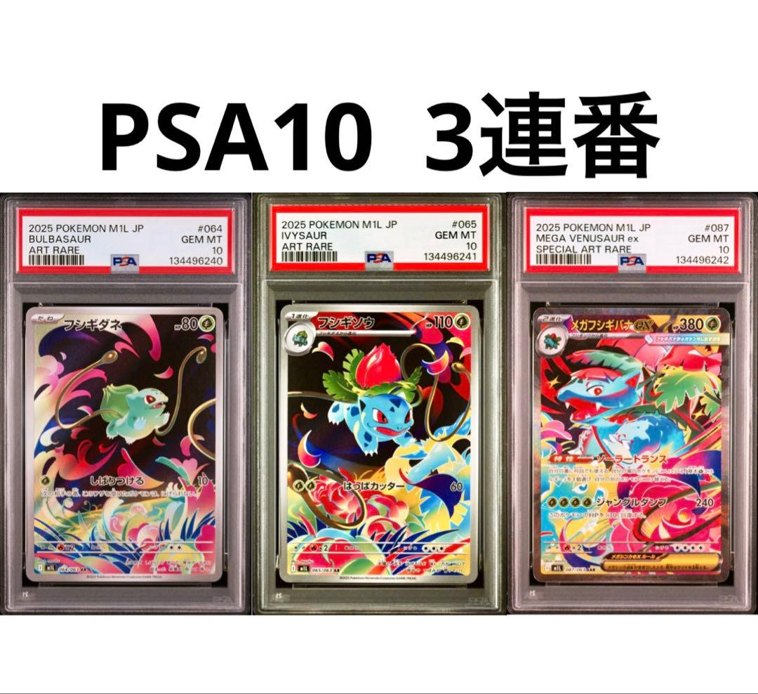 【PSA10 3連番】メガフシギバナex SAR 進化ラインセット