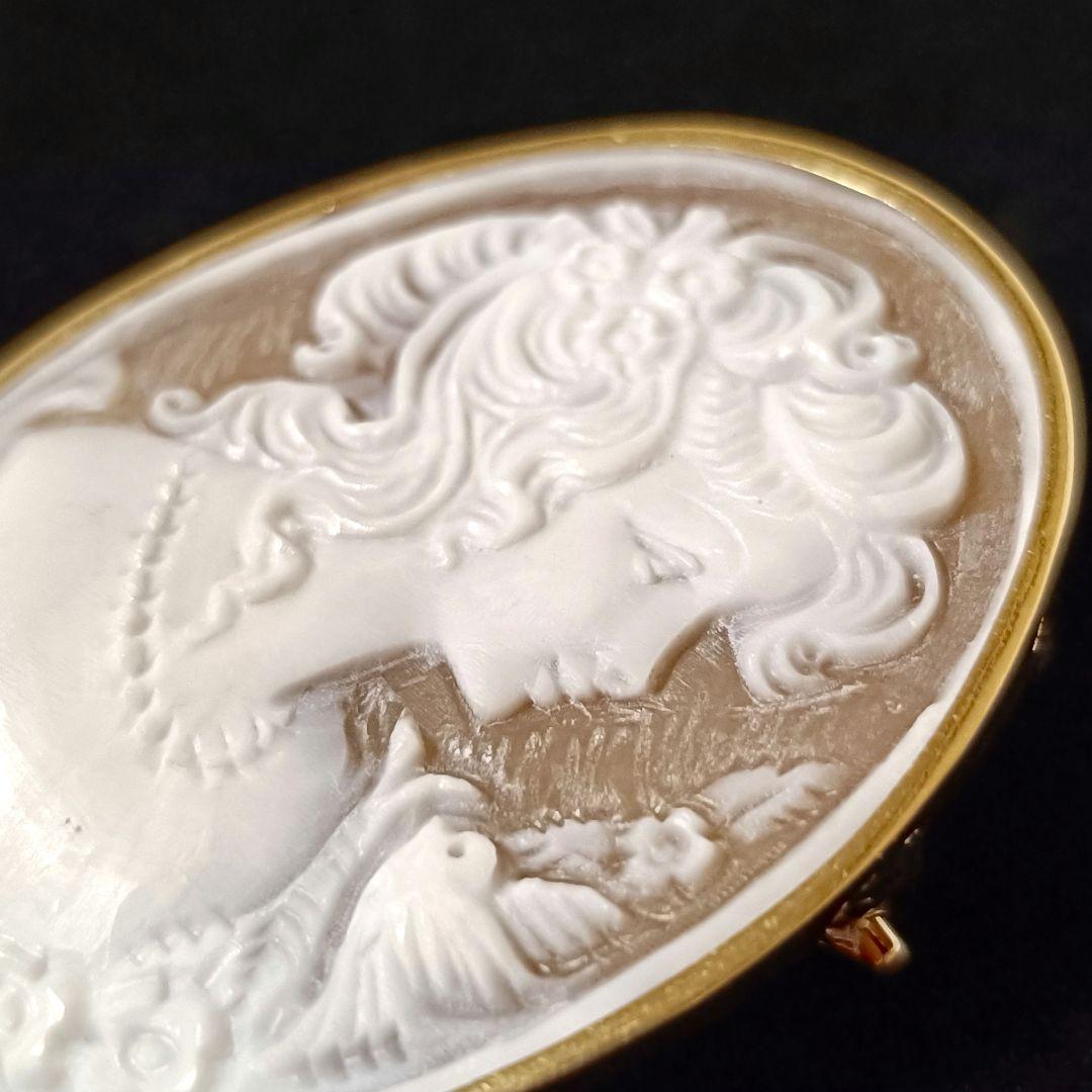 カメオ 18K 刻印あり 作家もの サイン ブローチ ネックレス ペンダント