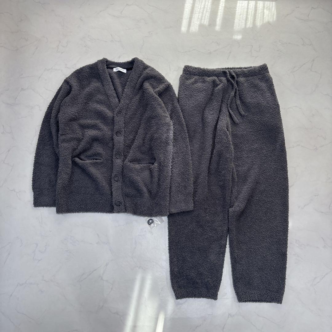 ジェラートピケ ホーム メンズ モコモコ 上下セットアップ グレー