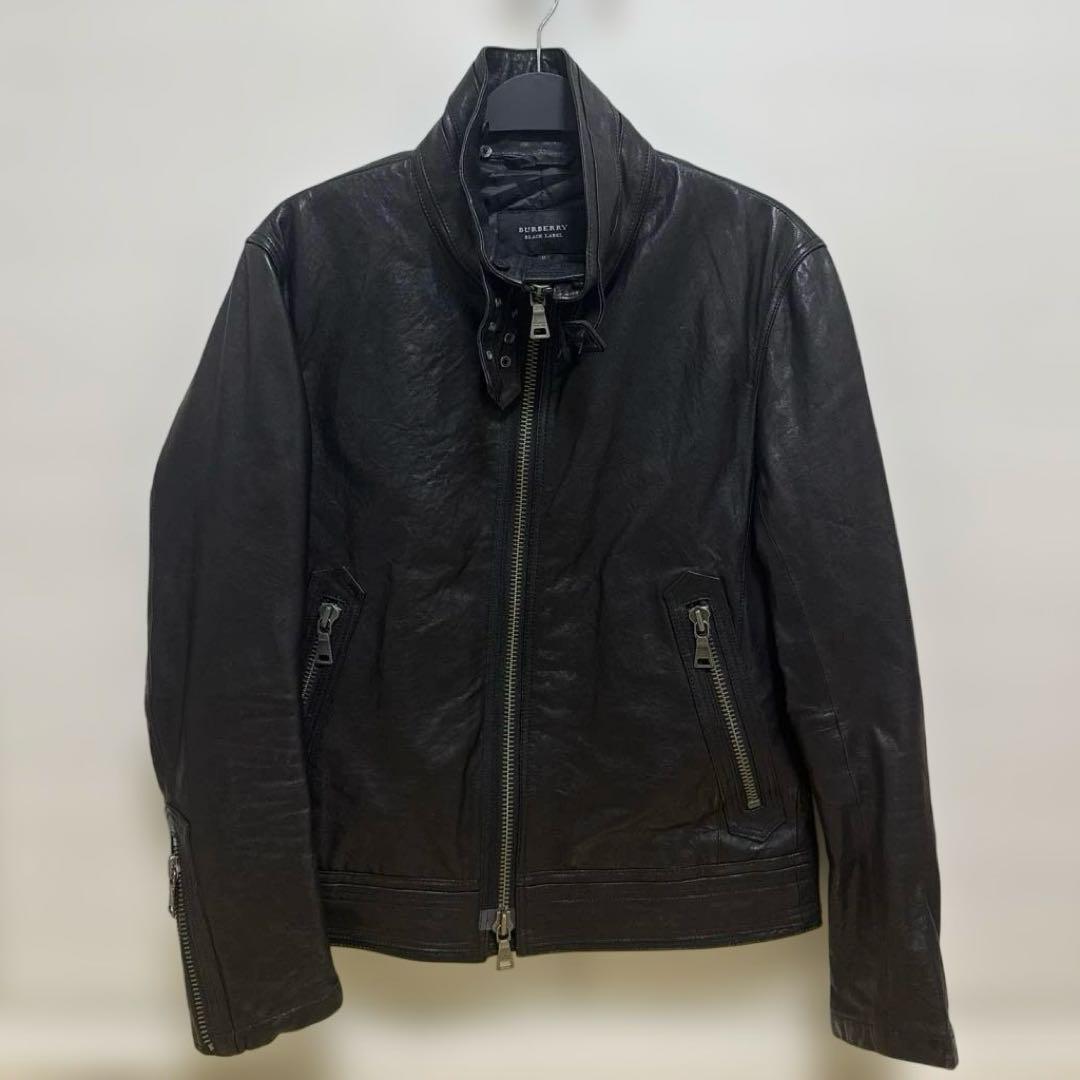 BURBERRY BLACK LABEL レザーライダース 中古・古着通販】BURBERRY BLACK LABEL (バーバリーブラックレーベル