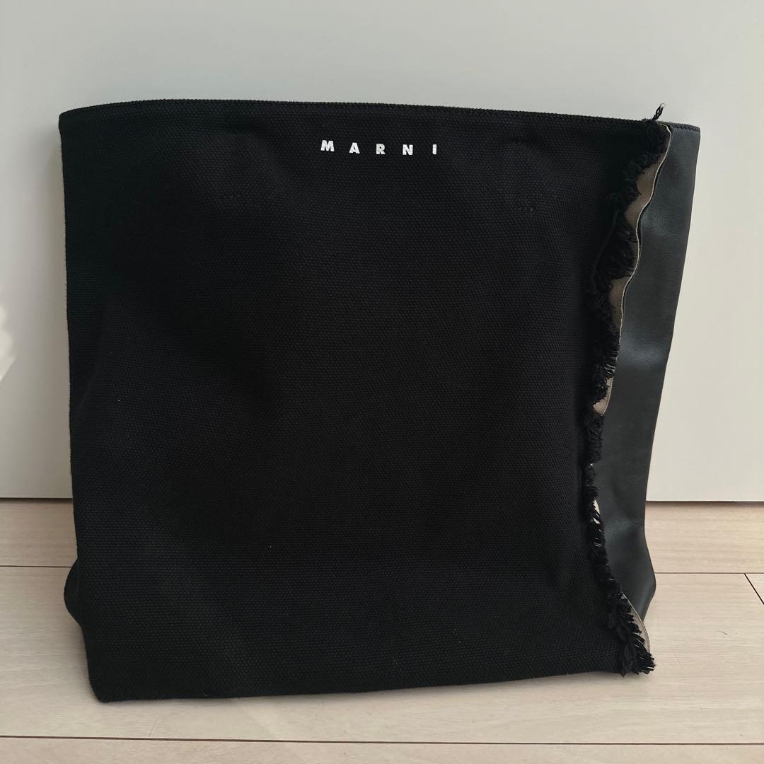 MARNIマルニ　MUSEO SOFT LARGE レザー×キャンバス　トート