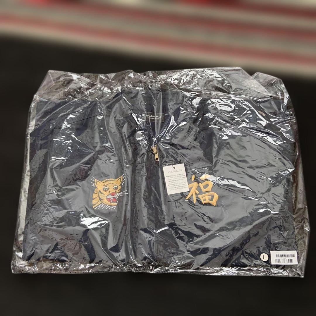 刺繍入り黒 ベトジャン1 JOHN'S CLOSET（ジョンズクローゼット） スカジャン 「a」チェーン刺繍