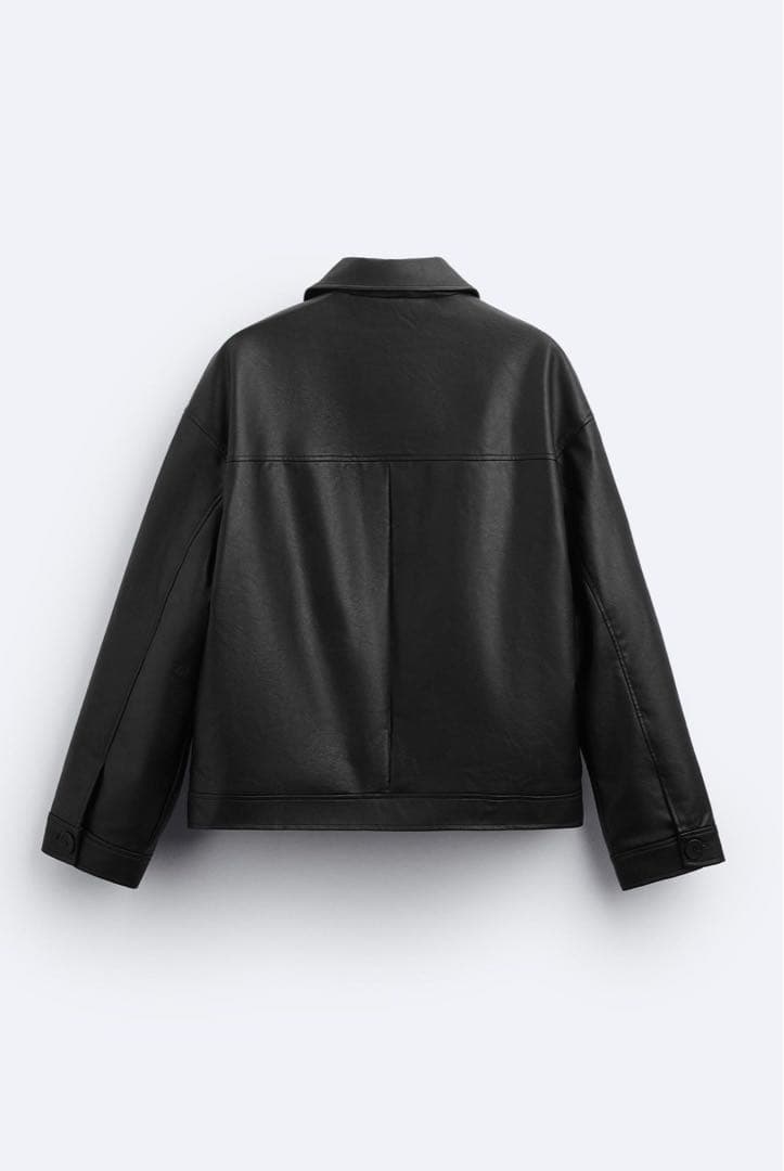 完売品』ZARA レザージャケット スクエアカットフィット ジャケット