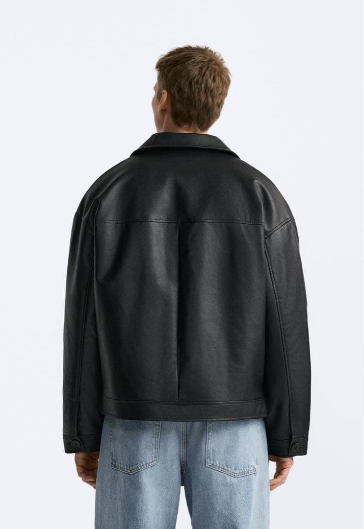 完売品』ZARA レザージャケット スクエアカットフィット ジャケット