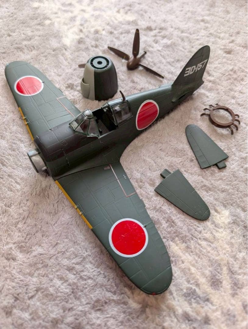 マルシン　金属製モデル　局地戦闘機　雷電　1/48　スタンド付