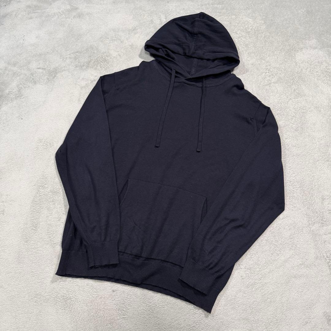 ジョンスメドレー　ネイビー　コットン　パーカー　Lサイズ　フーディー JOHN SMEDLEY 海島綿のパーカー。 | CHIP IN BOGEY