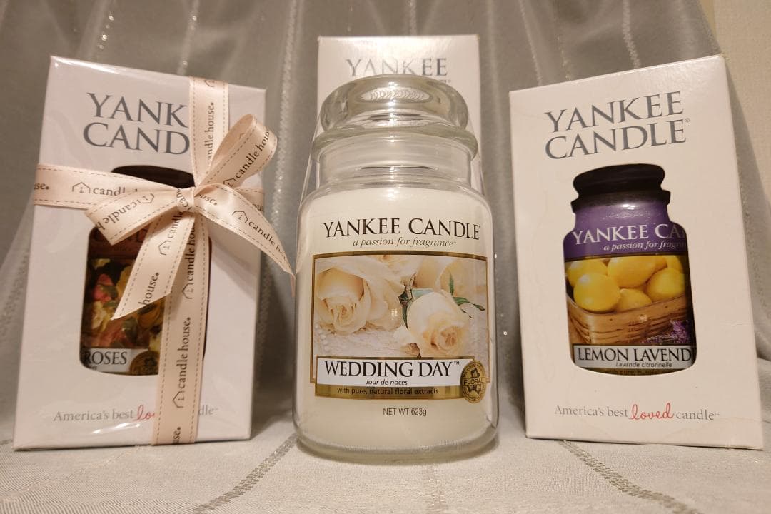 YANKEE CANDLE▢Ｌジャー３個◇アロマキャンドル