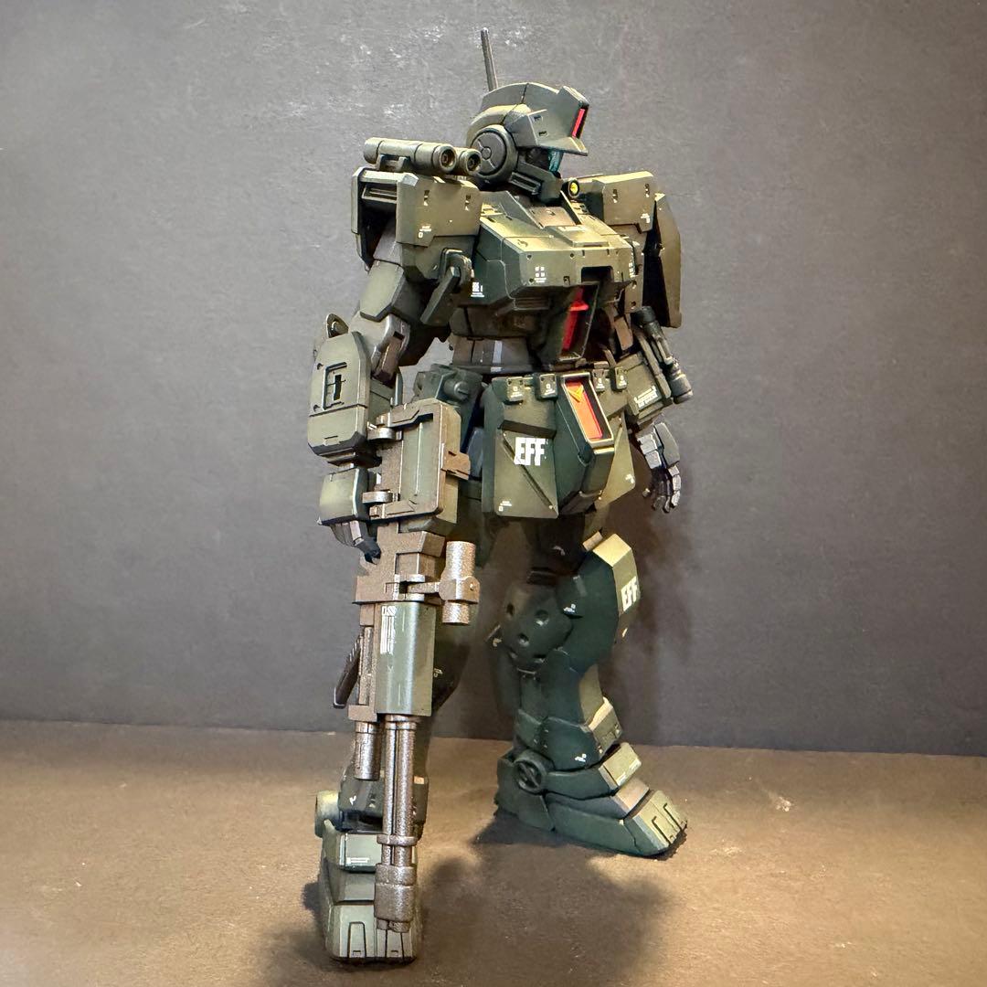 HG 1/144 ジム・スパルタン 塗装済 完成品 プレバン「HG ジム・スパルタン」をカメラアイの電飾と細部ディテール