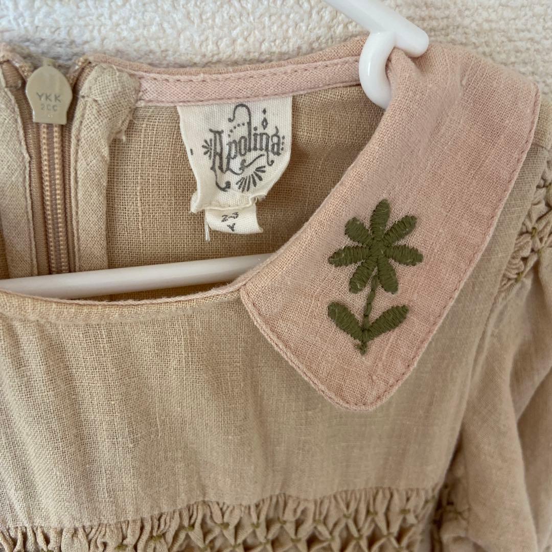 アポリナ 刺繍 ワンピース 2-3y スモッキング apolina - メルカリ