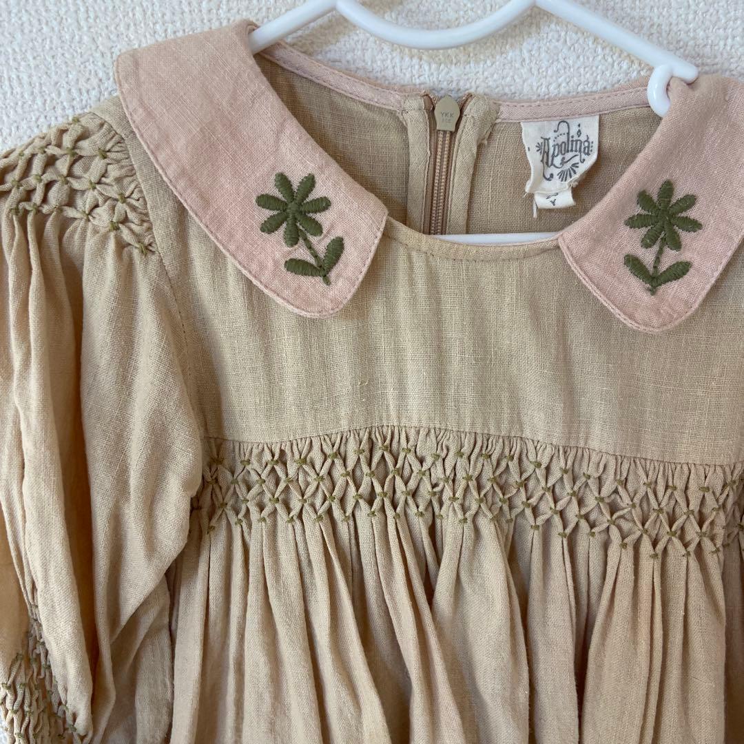アポリナ 刺繍 ワンピース 2-3y スモッキング apolina - メルカリ