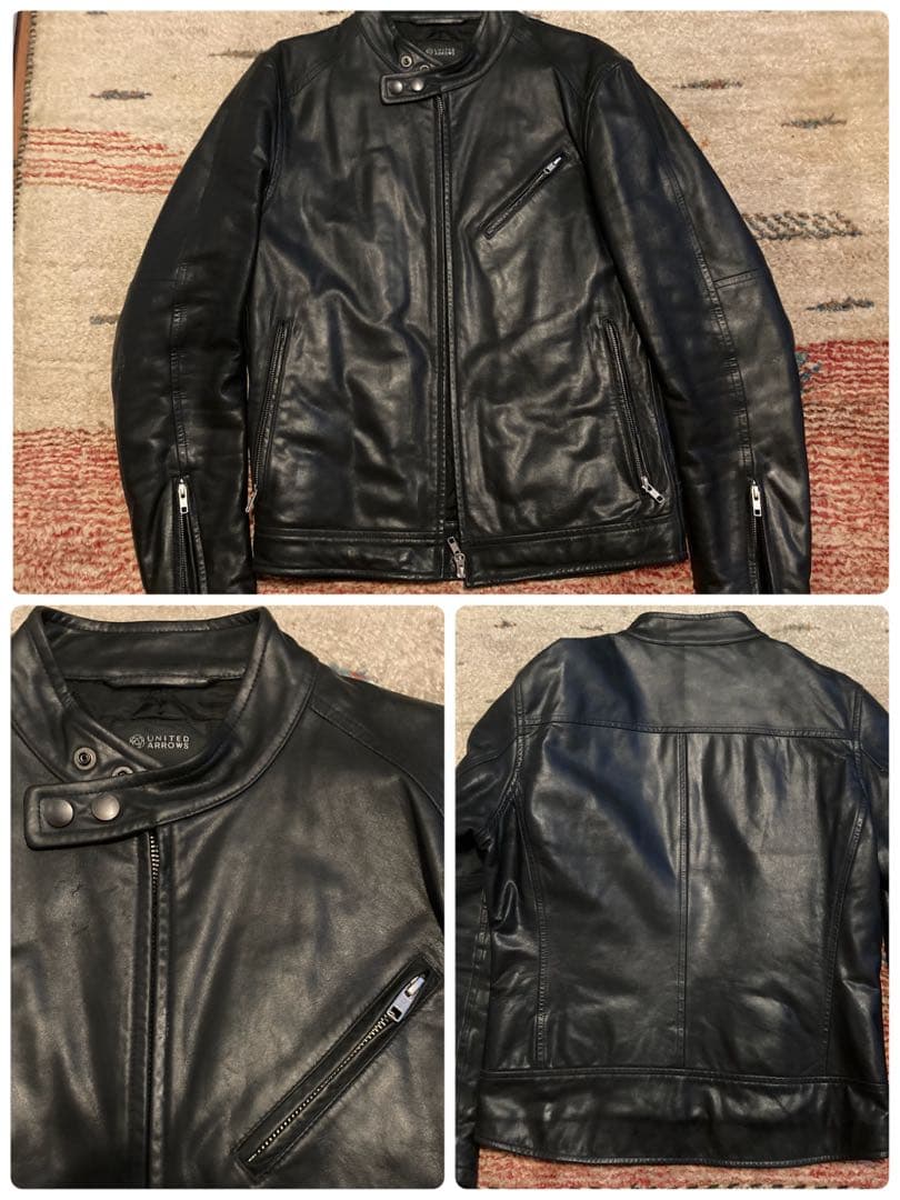 ユナイテッドアローズ　羊皮シングルライダースBEAUTY&YOUTH ブラック黒