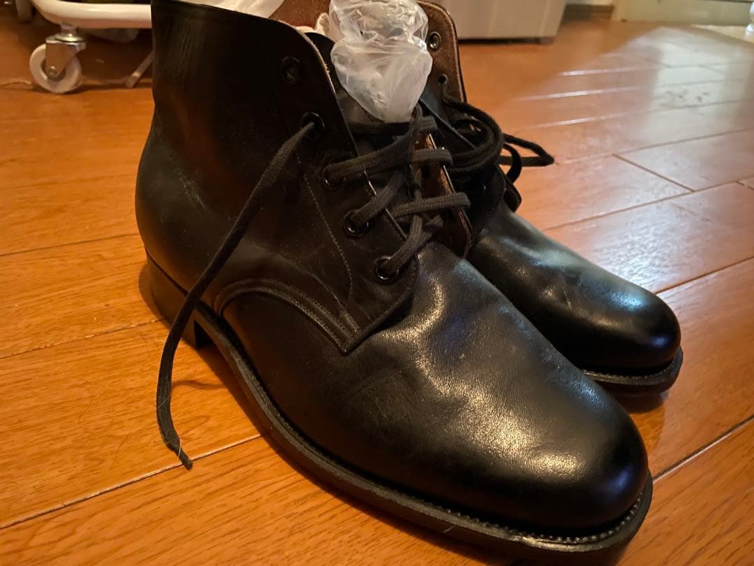 解放軍海軍87式艦内靴 革靴 日本海軍陸戦隊兵用 編上靴 レザーブーツミリタリー