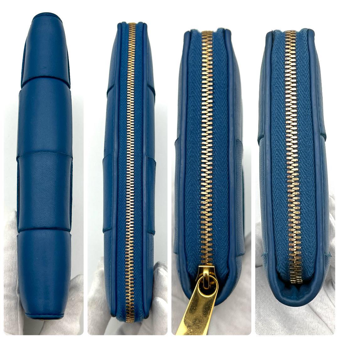 ボッテガヴェネタ マキシイントレチャート レザー ラウンドジップ