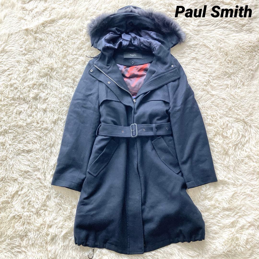 美品 現行　ポールスミス　ダウンコート　カシミア　総柄　2way 希少