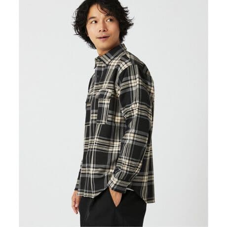 Prentiss プレンティス 別注 ヘビー ネルチェックシャツ ブラック