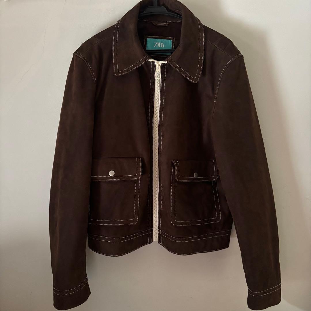 値下ZARA スエードジャケット HARRY LAMBERT レザー レザー スエード ジャケット HARRY LAMBERT FOR ZARA X DISNEY (ZARA