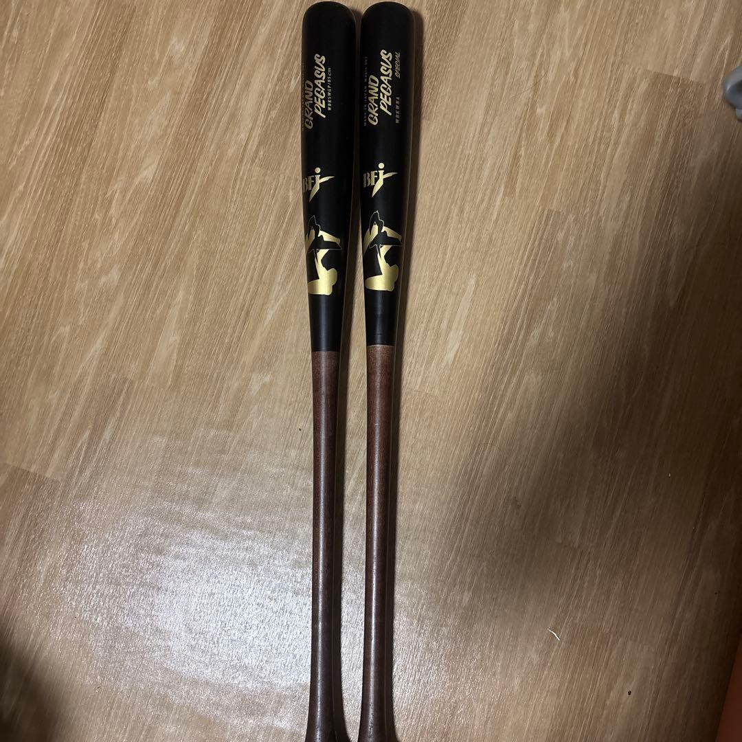 硬式用木製バット2本セット ゼット（ZETT） 交換無料 野球 硬式 木製バット 竹バット エクセレント