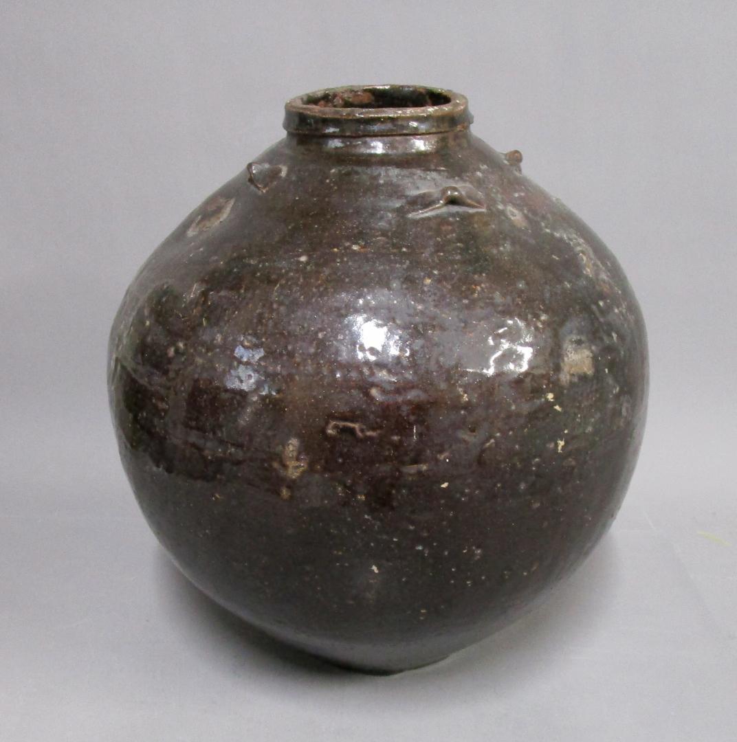 ビンテージ［褐釉四耳壷(かつゆうしじこ)］茶壷