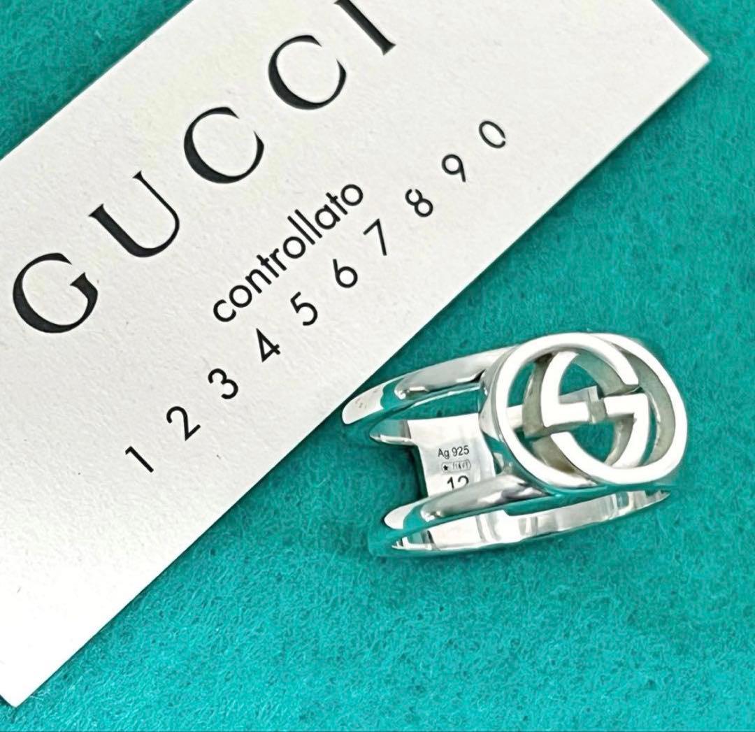 極美品‼️GUCCI 指輪 インターロッキングワイドリング 11号 - メルカリ