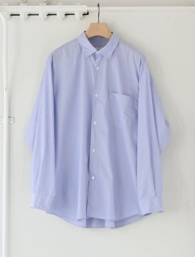 comoli ポプリンシャツ ブルー サイズ1