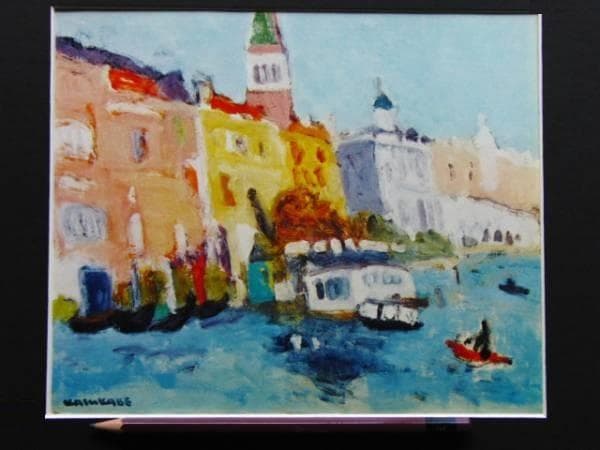 春日部　洋、ヴェネチア、版上サイン、希少なレゾネ、新品額・額装付き